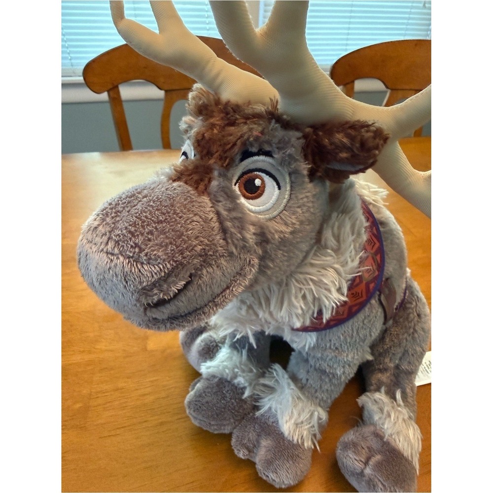 Disney Sven Plush Reindeer in Brown & Cream with Patterned Harness